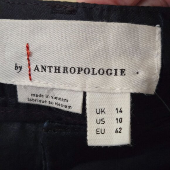 By Anthropologie NWT Silk Organza Wide Leg Pants Black Flowy Pockets Size 10 - Picture 13 of 14